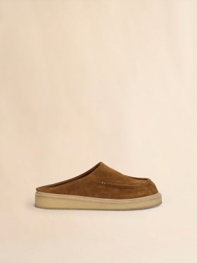  Brown Suede Sabot With Para Rubber Sole Goldbrown