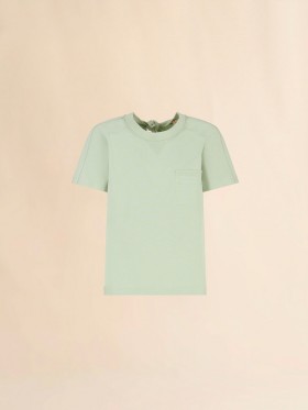  Green Cotton Open-back T-shirt With Trunkaroo Pocket Linden