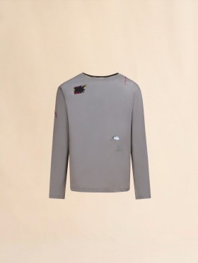  Grey Organic Cotton Long Sleeved T-shirt Antique Silver