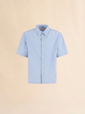  Light Blue And White Seersucker Checked Shirt Lightblue