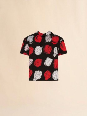  Poplin Bowling Shirt With Mercury Print Black