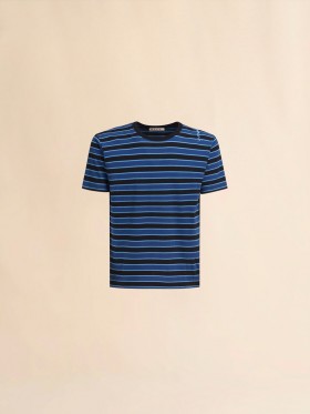 Red Striped Boxy Cotton T-shirt Dark Limoges
