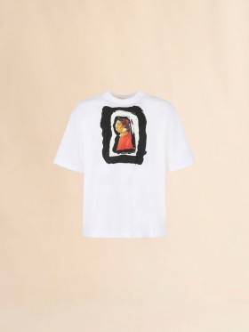  White Cotton T-shirt With Dante Print Lilywhite