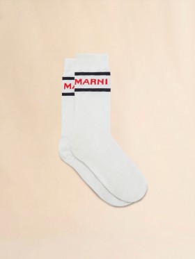  White Cotton Socks With Logo Cuffs Lilywhite