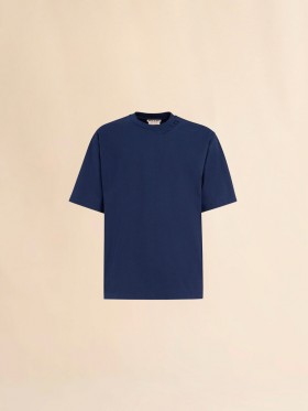  Blue Organic Cotton Oversized T-shirt With Marni Patches Blumarine