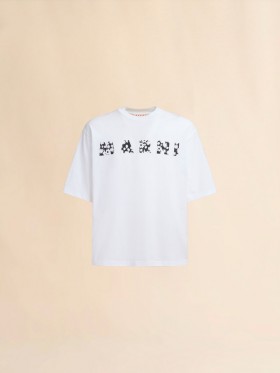  T-shirt With Pop Fields Marni Logo Lilywhite