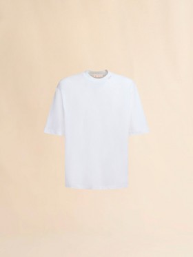  White Organic Cotton T-shirt With Marni Symbol Lilywhite