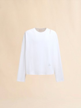  White Ribbed Cotton T-shirt With Marni Symbol Lilywhite