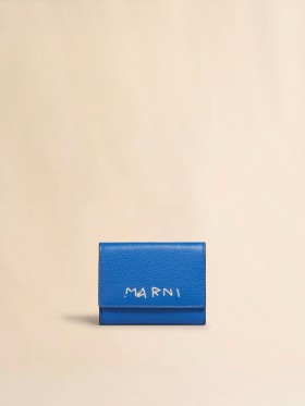  Blue Leather Key Holder With Marni Mending Royal