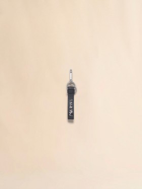  Leather Keyring With Marni Mending Embroidery Black