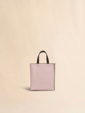  Museo Soft Mini Bag In Pink Colour-block Leather With Marni Mending Leaden Blue/frost