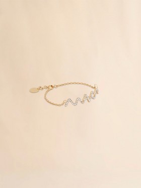  Chain Bracelet With Marni Symbol And Rhinestone Pav&eacute; Gold