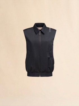  Taffeta Bomber Vest With Marni Symbol Black