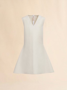  Loose Fit Cotton Dress With Marni Symbol Ivory
