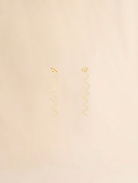  Rhinestone Pav&eacute; Marni Symbol Drop Earrings Gold