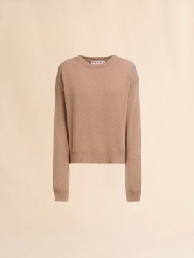  Boxy Cashmere Jumper With Marni Symbol Biscuit