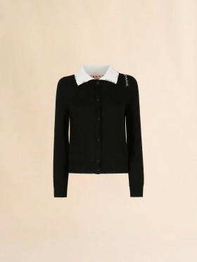  Cotton Cardigan With Marni Mending Black