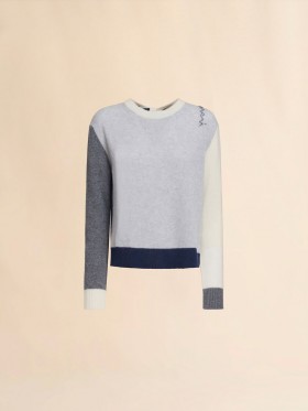  Grey Colour Block Cashmere Jumper With Marni Symbol Sodium
