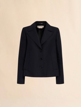  A-line Cady Jacket With Back Pleat Black