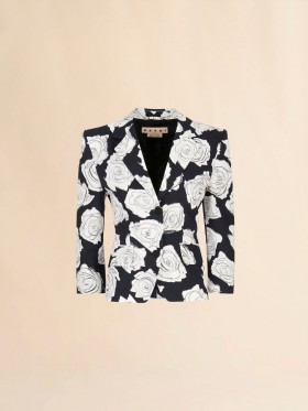  Poplin Baby Jacket With Aurora Print Black