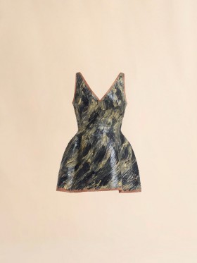  Grey Hand-painted Duchesse Corset Dress Pompeii