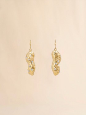  Gold Peanut Drop Earrings