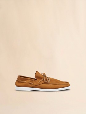  Brown Nubuck Boat Loafer Tobacco