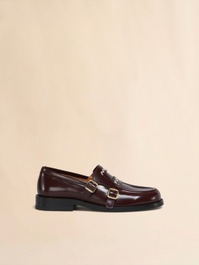  Burgundy Leather Bambi 3.0 Loafer With Double Buckle