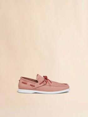  Pink Nubuck Boat Loafer