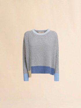  Grey Colour-block Cashmere Jumper Sodium