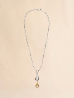  Pearls And Crystals Flower Delirium Chain Necklace Gold/palladium