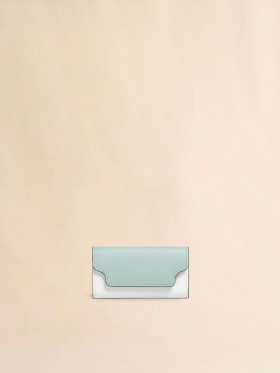  Colour Block Saffiano Leather Keyring Teagreen/limestone/lightcamel