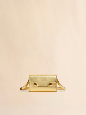  Gold Leather Trunkaroo Clutch