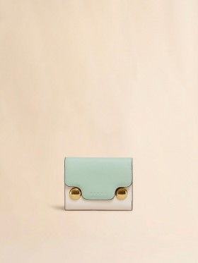  Verde Cream And Brown Leather Trunkaroo Trifold Wallet Linden/shell/cinnamon