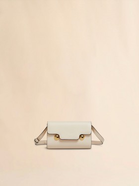  White Leather Trunkaroo Clutch Shell