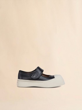  Nappa Leather Mary Jane Sneaker Black