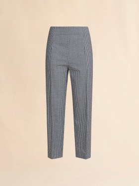  And White Checked Wool Blend Trousers Black