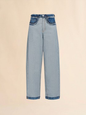  Blue Inside-out Denim Carrot-fit Jeans Azure