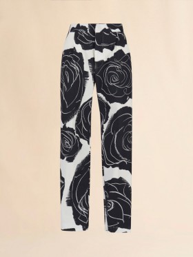  White Poplin Capri Trousers With Cybele Print Lilywhite