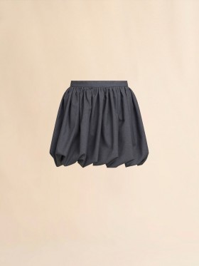  Grey Wool Balloon Miniskirt Graphite