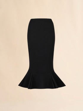  Jersey Skirt With Mermaid Hem Black