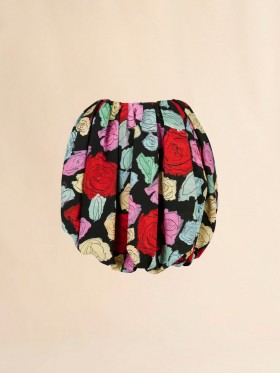  Poplin Balloon Skirt With Orion Print Black