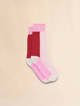  Pink Colour Block Socks Pinkgummy