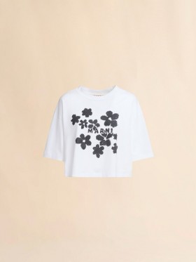  Daisy Garden Print Jersey Cotton T-shirt Lilywhite