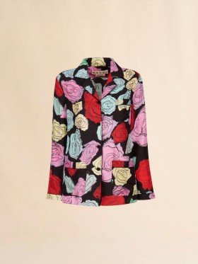  Silk Pyjama Shirt With Orion Print Black