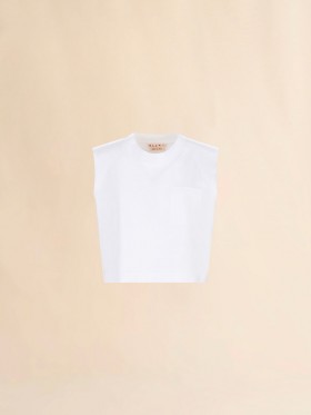 White Cotton Sleeveless T-shirt With Trunkaroo Detail Lilywhite