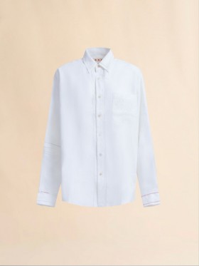 White Linen Shirt With Openwork Embroidery Lilywhite