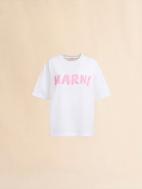  White Organic Cotton T-shirt With Logo Lilywhite