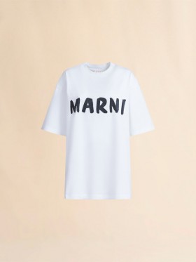  White Organic Cotton T-shirt With Logo Lilywhite
