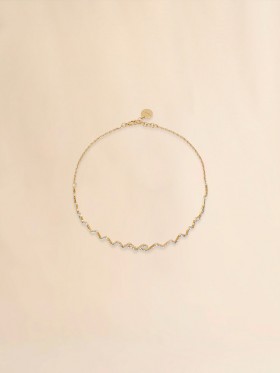  Rhinestone Pav&eacute; Marni Symbol Choker Necklace Gold